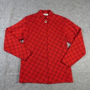 Vintage St. John Jacket Womens 4 Blazer Santana Knit Button Red Gold Old Money